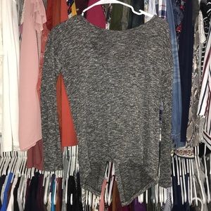 Grey Slit Open Back Top